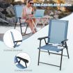 2-Piece Patio Folding Chairs with Weather-resistant Fabric for Garden