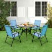 2-Piece Patio Folding Chairs with Weather-resistant Fabric for Garden