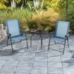 2-Piece Patio Folding Chairs with Weather-resistant Fabric for Garden