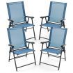 2-Piece Patio Folding Chairs with Weather-resistant Fabric for Garden