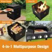 4-in-1 Multipurpose Outdoor Pizza Oven with 2-Layer Detachable Grill Oven & Fire Pit