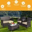 4 Pieces Outdoor Patio Furniture Set with Cushions for Garden & Backyard