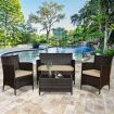 4 Pieces Outdoor Patio Furniture Set with Cushions for Garden & Backyard