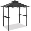 BBQ Grill Gazebo with Double-Tier Vented Top for Patio & Garden & Beach