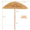 2m Thatch Umbrella Tilting Outdoor Beach Patio Sun Shelter Parasol