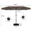 Double-Sided Patio Umbrella with Hand-Crank System and Enhanced Base for Residential and Commercial Use