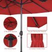 Double-Sided Patio Umbrella with Hand-Crank System and Enhanced Base for Residential and Commercial Use