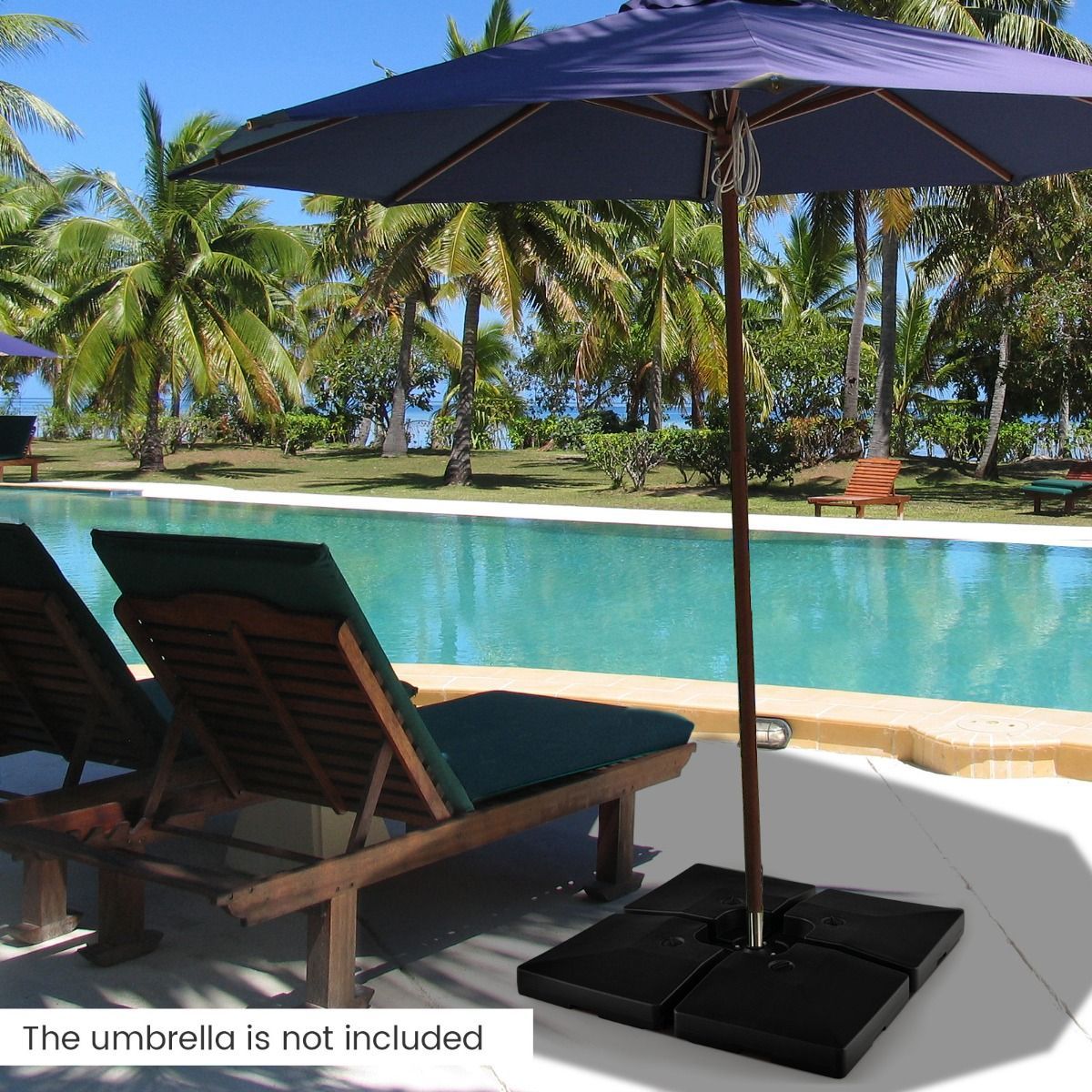 Heavy-Duty Water & Sand Filled Umbrella Stand for Pool