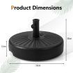 50 cm Fillable Round Umbrella Base Stand with 18 L Weight Capacity