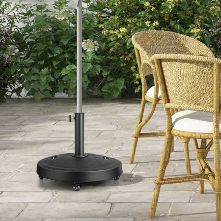 52CM Round Table Market Umbrella Stand with Wheels