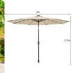 3m Patio Market Umbrella with Solar LED & Adjustment Crank