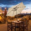 2.7m Solar Powered LED Lighted Patio Umbrella with Tilt & Crank