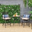 Set of 2 Outdoor Bar Height Chair with Soft Cushions for Poolside, Backyard, Garden