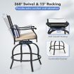 Set of 2 Outdoor Bar Height Chair with Soft Cushions for Poolside, Backyard, Garden