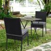 2-Piece Outdoor PE Wicker Dining Chair Set with Soft Cushions