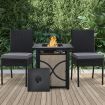 2-Piece Outdoor PE Wicker Dining Chair Set with Soft Cushions