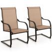 High Back Patio Chairs with Breathable Fabric for Backyard