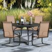 High Back Patio Chairs with Breathable Fabric for Backyard