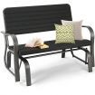 2-Person Glider Bench with Ergonomic Backrest & Armrests