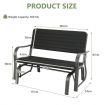 2-Person Glider Bench with Ergonomic Backrest & Armrests