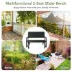 2-Person Glider Bench with Ergonomic Backrest & Armrests