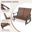 2-Person Patio Glider Bench with High Back & Curved Armrests