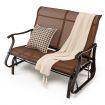 2-Person Patio Glider Bench with High Back & Curved Armrests