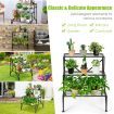 3-Tier Metal Plant Stand with Open Shelves for Garden