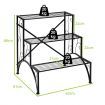 3-Tier Metal Plant Stand with Open Shelves for Garden