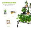 3-Tier Metal Plant Stand with Open Shelves for Garden