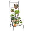 3-Tier Hanging Plant Stand with 3-tier Shelves for Living Room