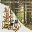 Multi-Layer Wooden Plant Stand with 360 degree Swivel & Lockable & Detachable Wheels