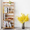 4-Tier Bamboo Plant Shelf with Guardrails for Patio, Bathroom