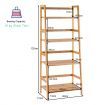 4-Tier Bamboo Plant Shelf with Guardrails for Patio, Bathroom