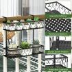 2-Tier Flower Pot Holder with Adjustable Hooks for Patio/Porch