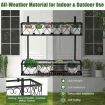 2-Tier Flower Pot Holder with Adjustable Hooks for Patio/Porch