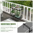 2-Tier Flower Pot Holder with Adjustable Hooks for Patio/Porch