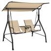 2 seat Outdoor Patio Swing with Adjustable Canopy for Garden/Porch/Backyard