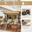 2 seat Outdoor Patio Swing with Adjustable Canopy for Garden/Porch/Backyard