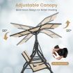 2 seat Outdoor Patio Swing with Adjustable Canopy for Garden/Porch/Backyard