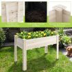 Wooden Elevated Planter Box with Bottom Liner for Garden