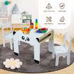 Kids Table and 2 Chairs Set Toddler Childrens Desk Furniture Baby Activity Centre Study Drawing Reading Wooden with Storage