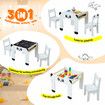 Kids Table and 2 Chairs Set Toddler Childrens Desk Furniture Baby Activity Centre Study Drawing Reading Wooden with Storage