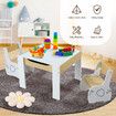 Kids Table and 2 Chairs Set Childrens Desk Toddler Furniture Baby Activity Centre Drawing Study Reading Wooden with Storage