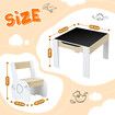 Kids Table and 2 Chairs Set Childrens Desk Toddler Furniture Baby Activity Centre Drawing Study Reading Wooden with Storage