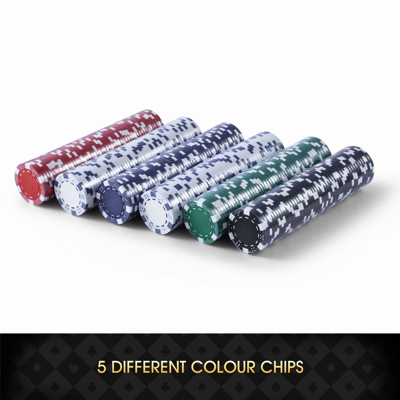 300 Poker Card Chips Professional Casino Dice Dealer Game Play Set Small Big Blind Holographic Eagle Aluminium Case