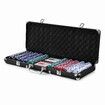 500 Poker Card Chips Professional Casino Dice Dealer Game Play Set Small Big Blind Holographic Eagle Aluminium Case