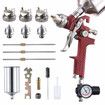 HVLP Spray Gun Gravity Feed Car Paint Sprayer Kit Air Regulator Gauge Auto Fence Wall Door Chair 1L Aluminium Cup 3 Nozzles 1.4mm 1.7mm 2.5mm