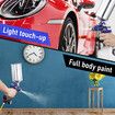 HVLP Spray Gun Kit Car Paint Sprayer Air Regulator 1L Aluminium Cup 3 Fluid Tips Gravity Feed Gauge Automotive Touch Up Primer Fence Wall Furniture