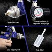 HVLP Spray Gun Kit Car Paint Sprayer Air Regulator 1L Aluminium Cup 3 Fluid Tips Gravity Feed Gauge Automotive Touch Up Primer Fence Wall Furniture